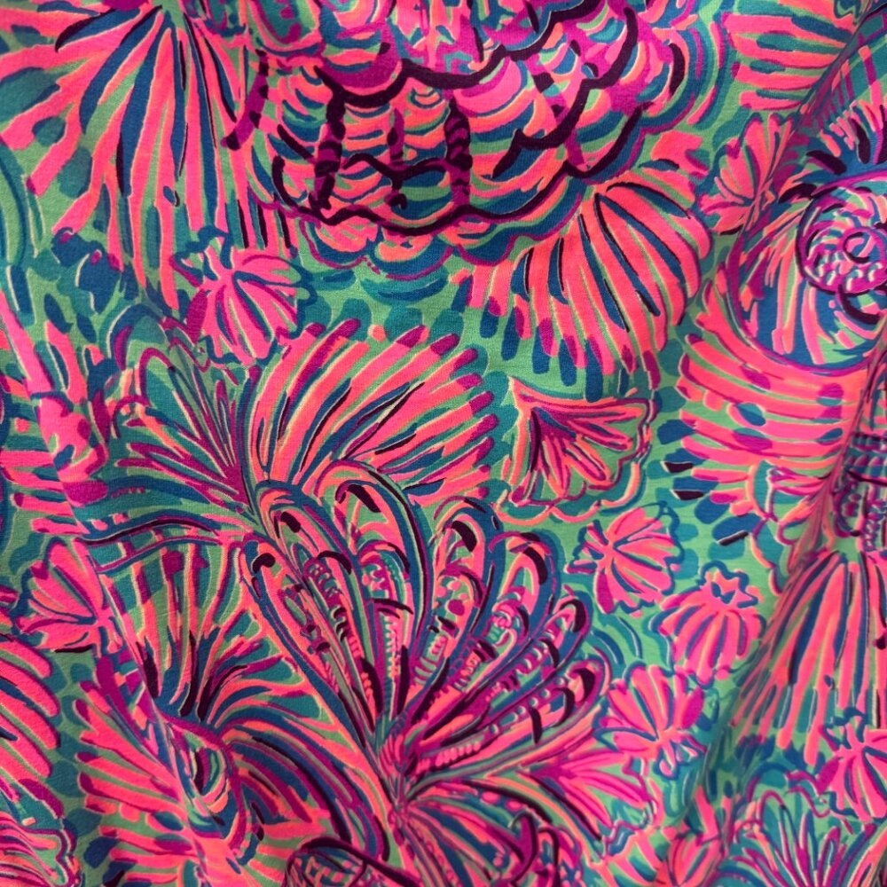 🌼 Lilly Pulitzer Sheera One-Shoulder Jumpsuit – Turquoise Oasis Shellidoscope - Picture 5 of 10